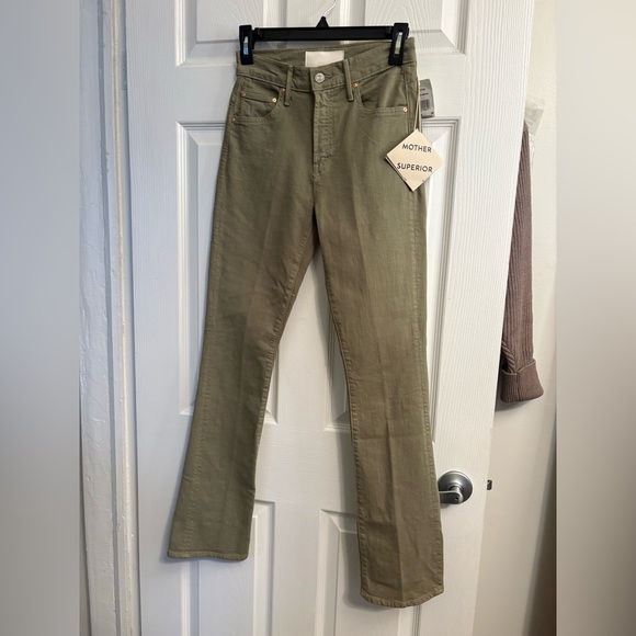 MOTHER The Insider Hover Jeans Olive Green Mae-Mermaid Size 25 NWT - Picture 3 of 8